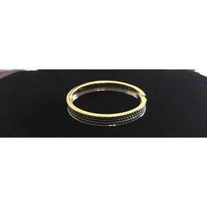 Two Tone Bead Design Bangle Bracelet